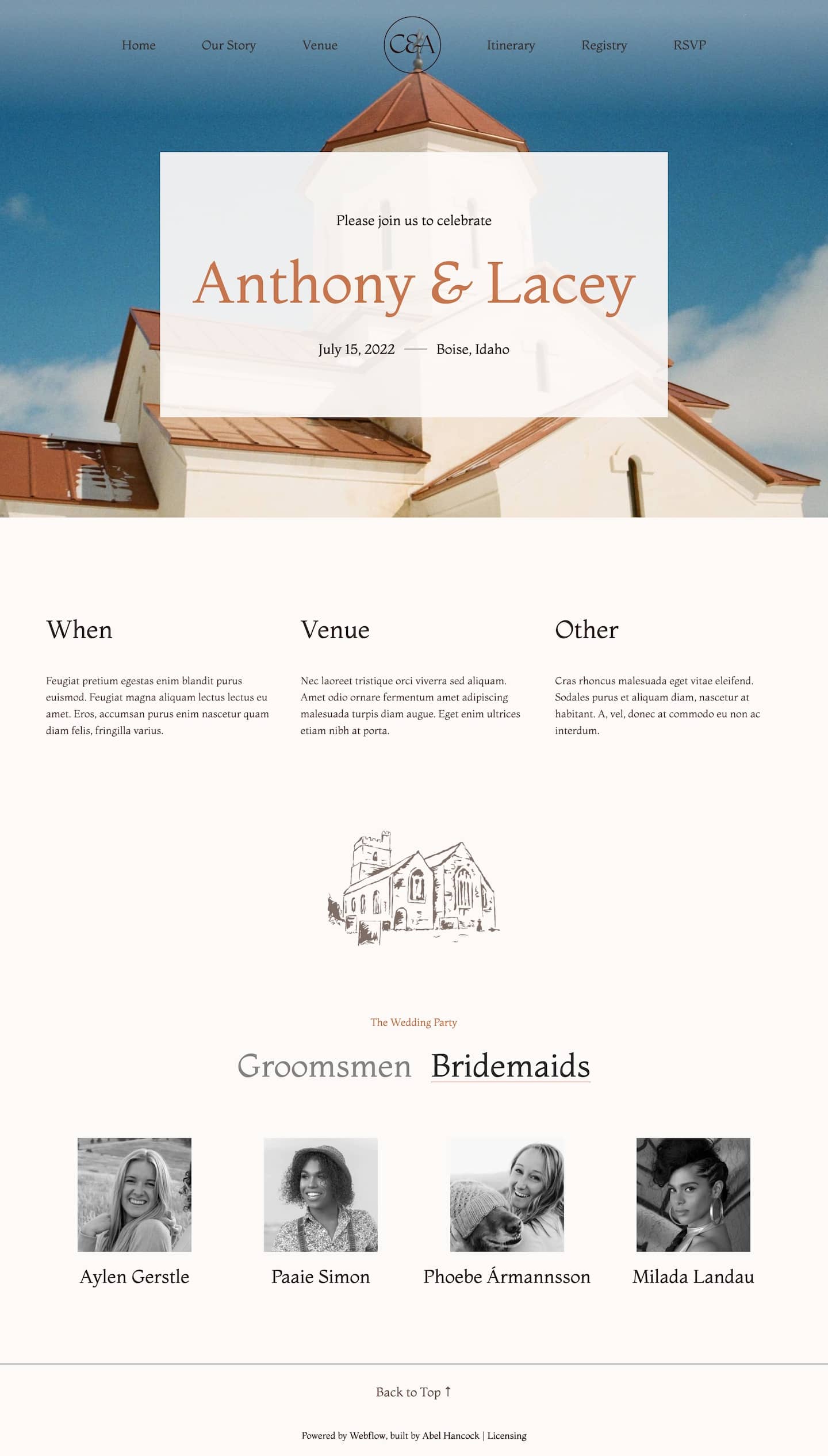 Forever Wedding Webflow Template screenshot