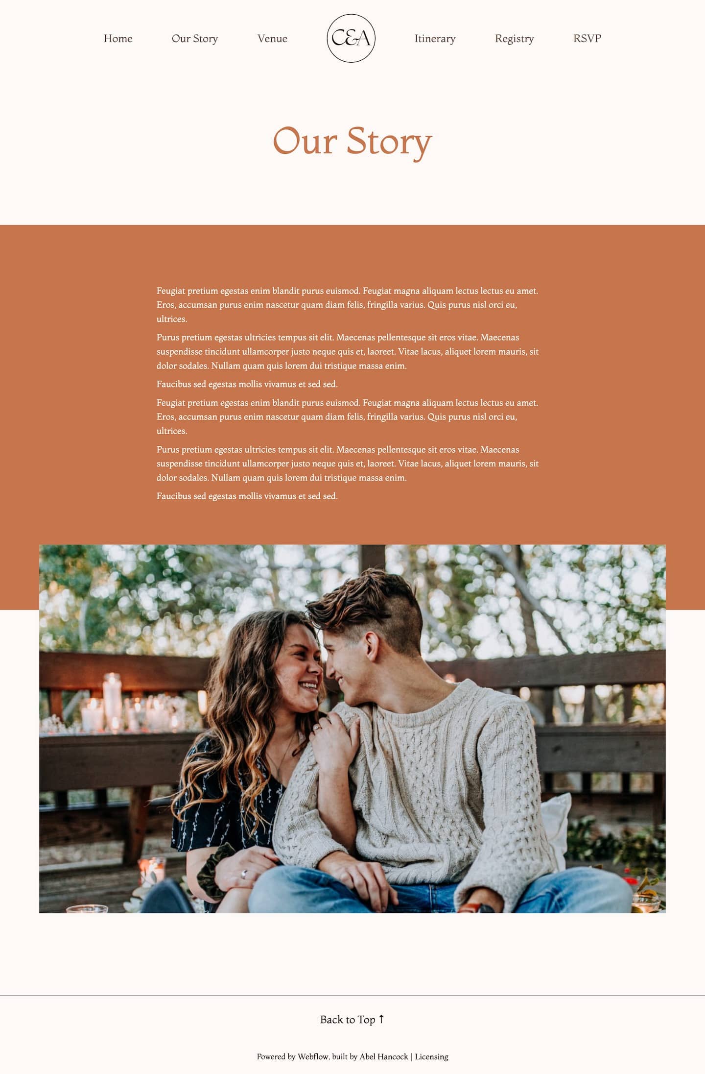 Forever Wedding Webflow Template screenshot