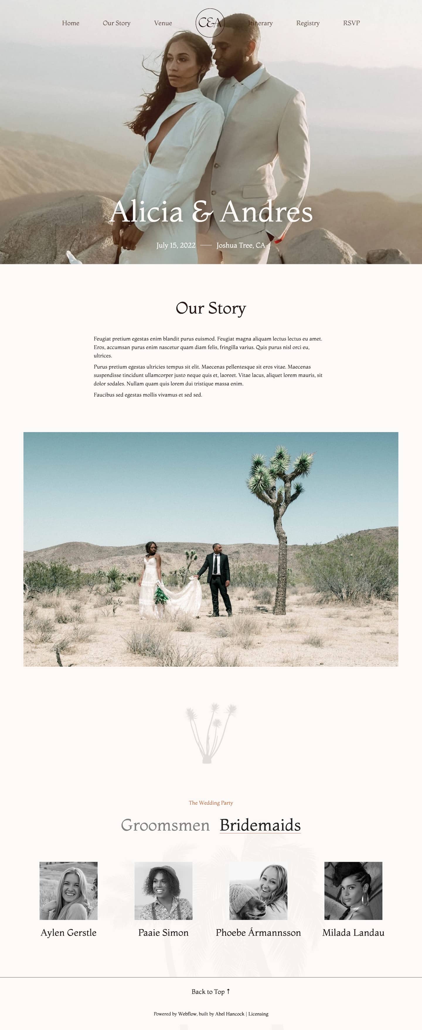 Forever Wedding Webflow Template screenshot