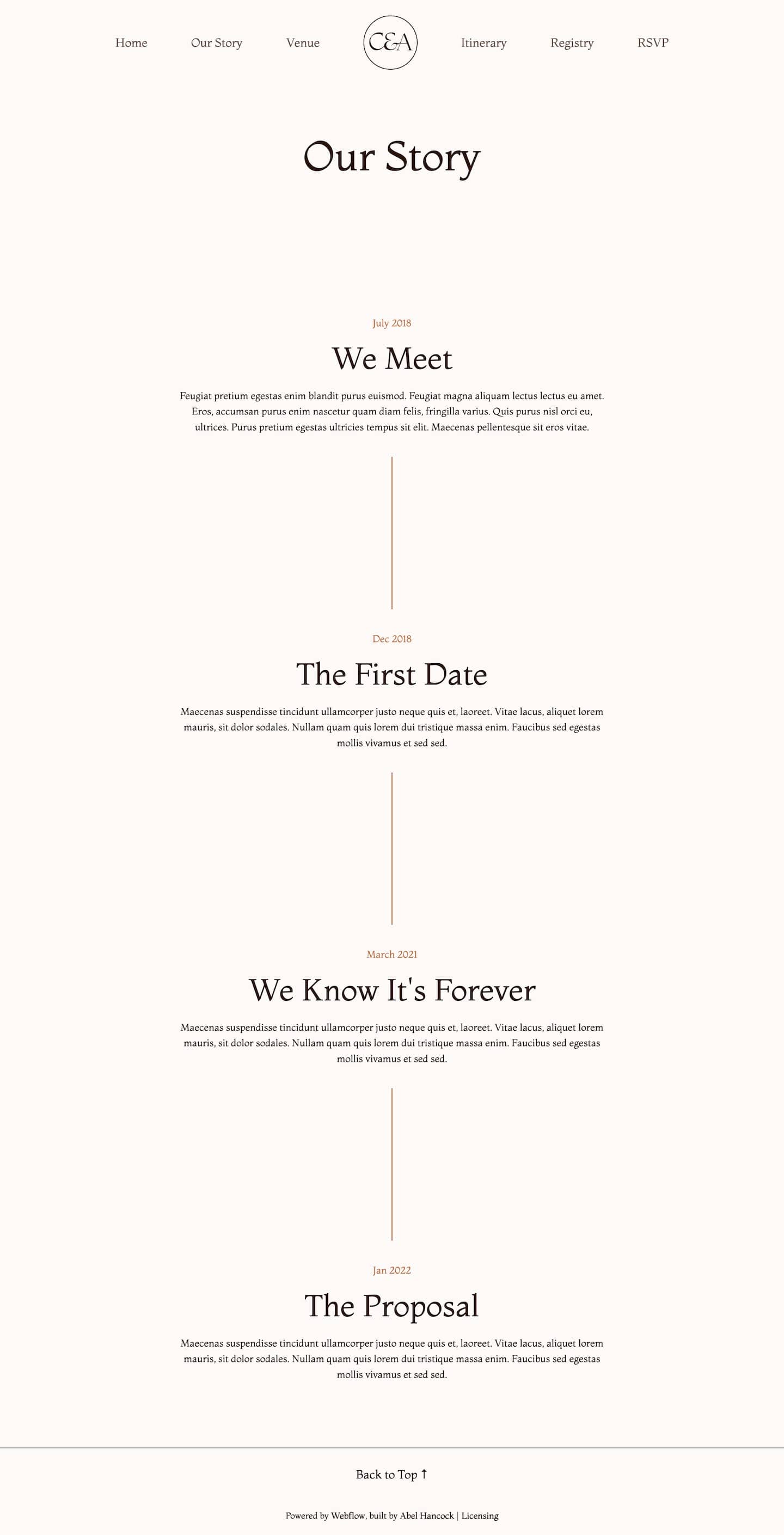 Forever Wedding Webflow Template screenshot