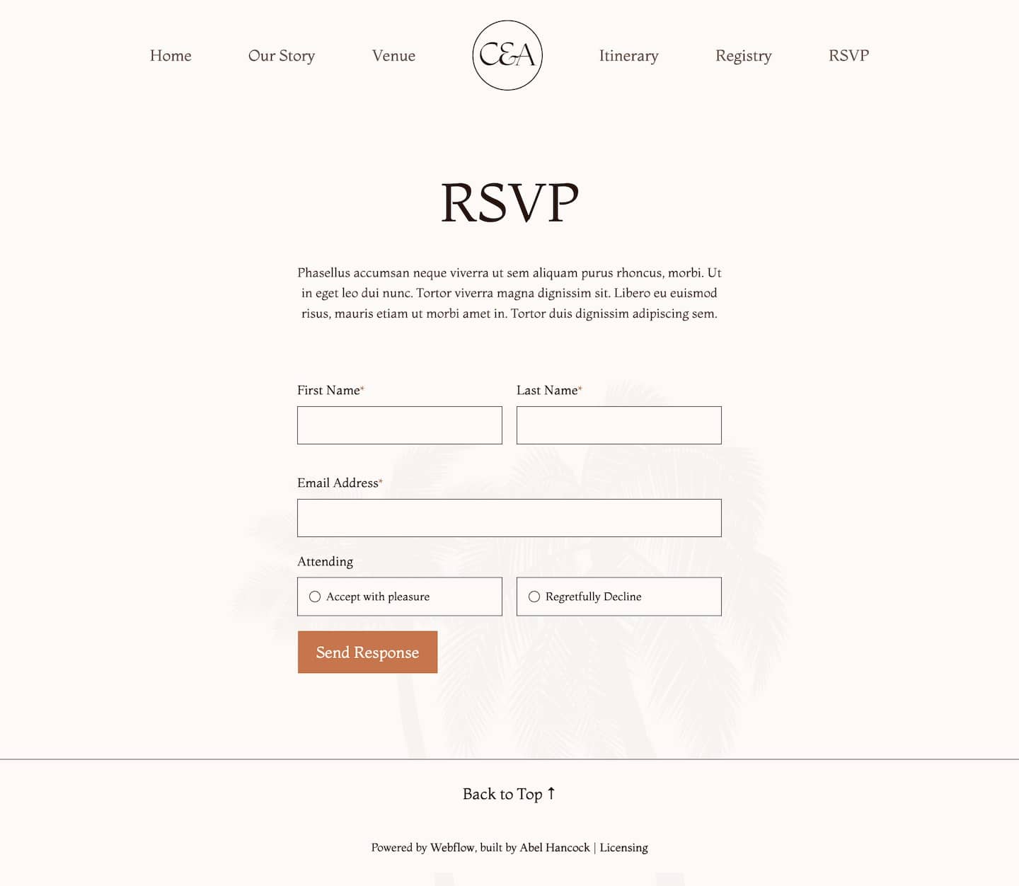 Forever Wedding Webflow Template screenshot