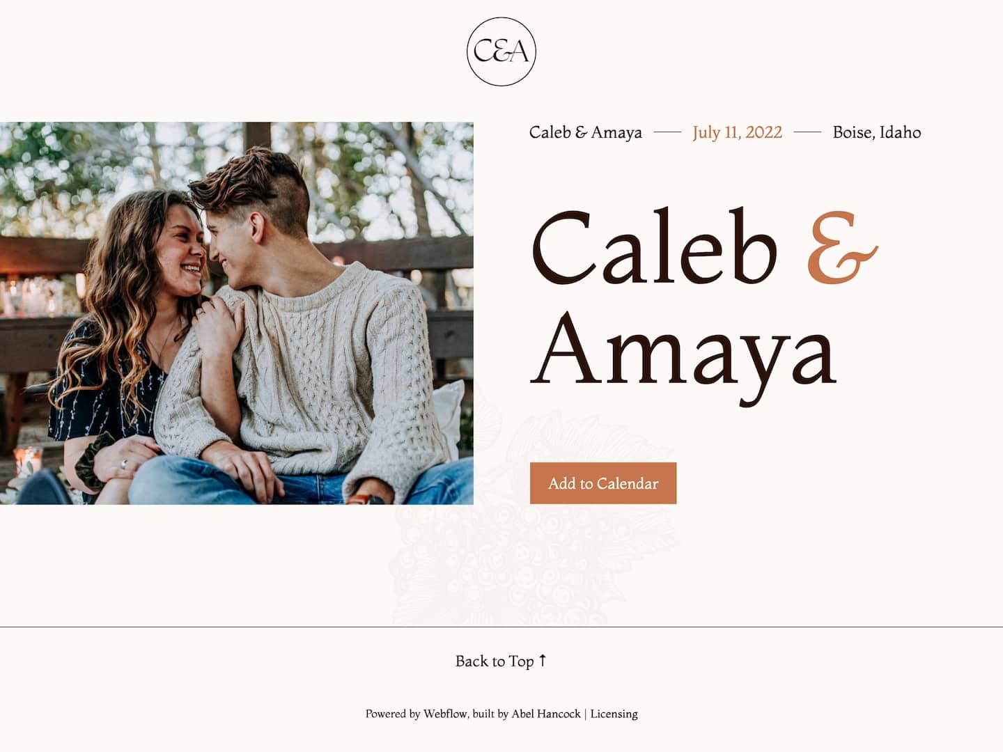 Forever Wedding Webflow Template screenshot