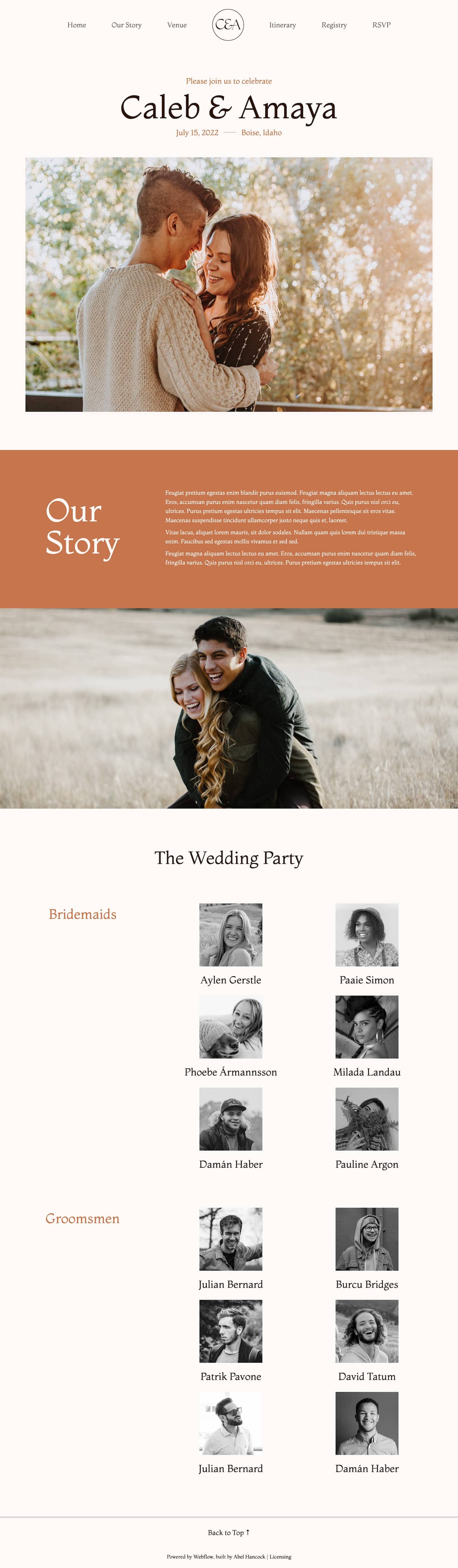 Forever Wedding Webflow Template screenshot