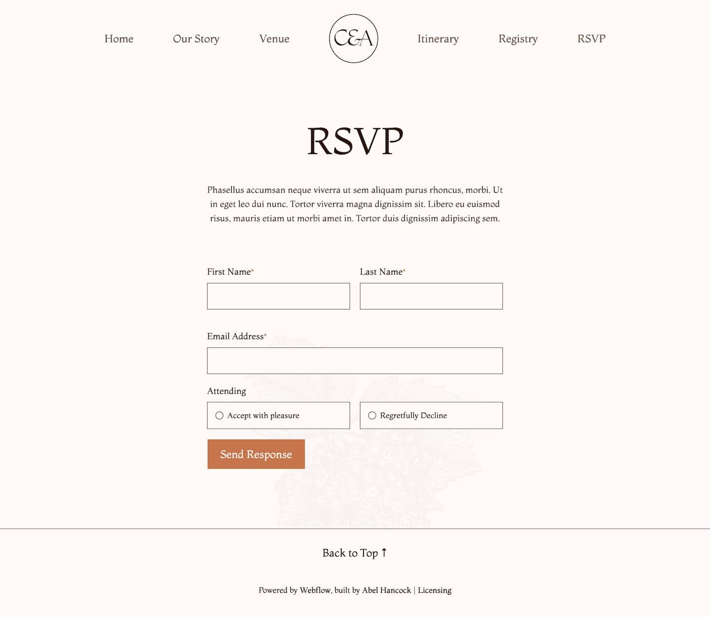 Forever Wedding Webflow Template screenshot